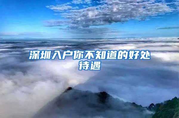 深圳入户你不知道的好处待遇