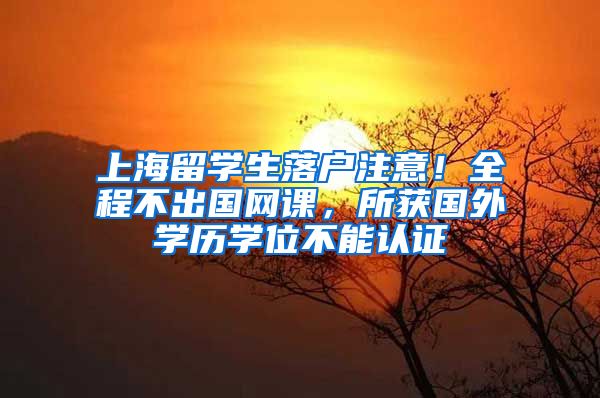 上海留学生落户注意!全程不出国网课,所获国外学历学位不能认证