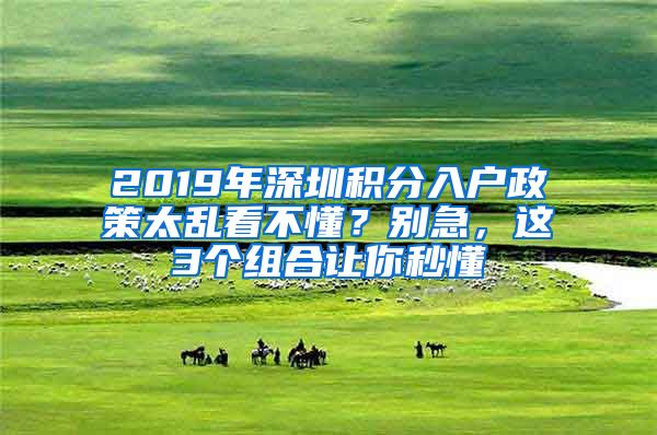 2019年深圳积分入户政策太乱看不懂？别急，这3个组合让你秒懂