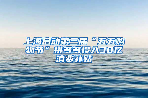 上海启动第三届“五五购物节”拼多多投入38亿消费补贴