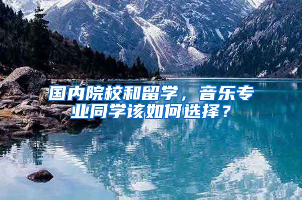 国内院校和留学，音乐专业同学该如何选择？