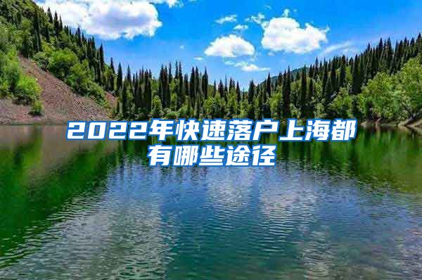2022年快速落户上海都有哪些途径
