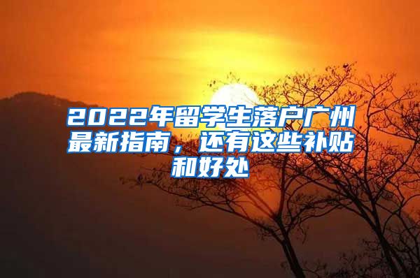 2022年留学生落户广州最新指南,还有这些补贴和好处