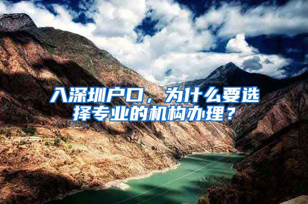 入深圳户口,为什么要选择专业的机构办理?