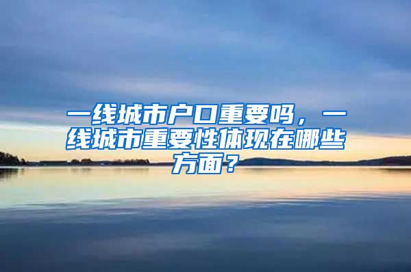 一线城市户口重要吗,一线城市重要性体现在哪些方面?