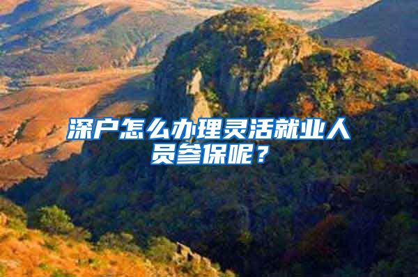 深户怎么办理灵活就业人员参保呢?
