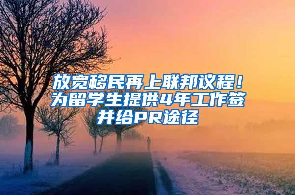 放宽移民再上联邦议程!为留学生提供4年工作签并给PR途径