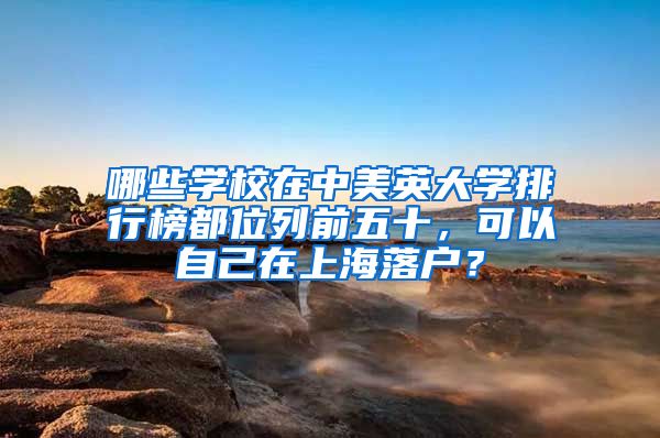 哪些学校在中美英大学排行榜都位列前五十，可以自己在上海落户？