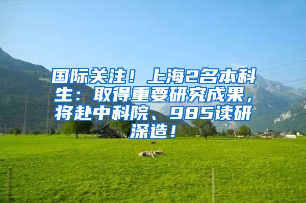 国际关注！上海2名本科生：取得重要研究成果，将赴中科院、985读研深造！