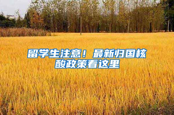 留学生注意！最新归国核酸政策看这里