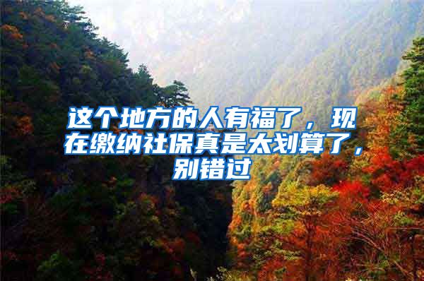 这个地方的人有福了,现在缴纳社保真是太划算了,别错过