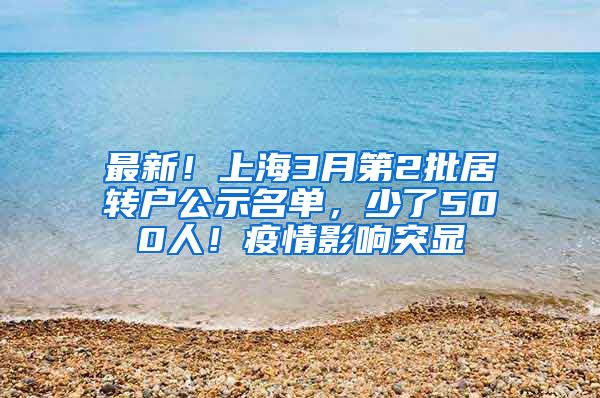 最新!上海3月第2批居转户公示名单,少了500人!疫情影响突显