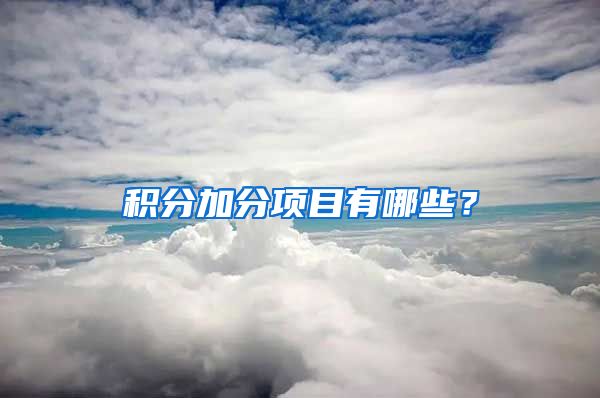 积分加分项目有哪些?