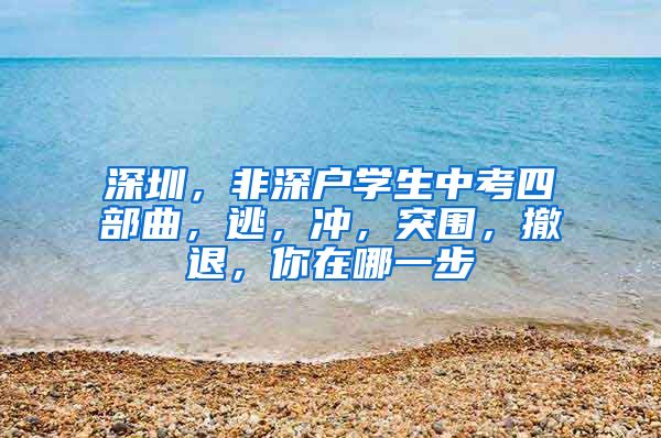 深圳，非深户学生中考四部曲，逃，冲，突围，撤退，你在哪一步