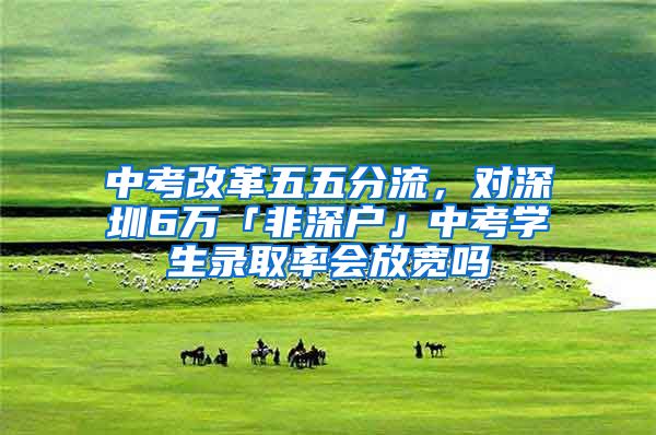 中考改革五五分流，对深圳6万「非深户」中考学生录取率会放宽吗