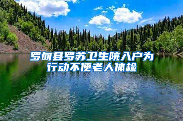 罗甸县罗苏卫生院入户为行动不便老人体检