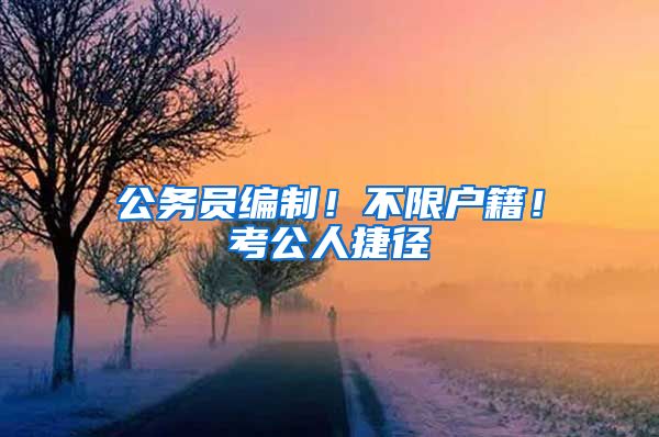 公务员编制!不限户籍!考公人捷径