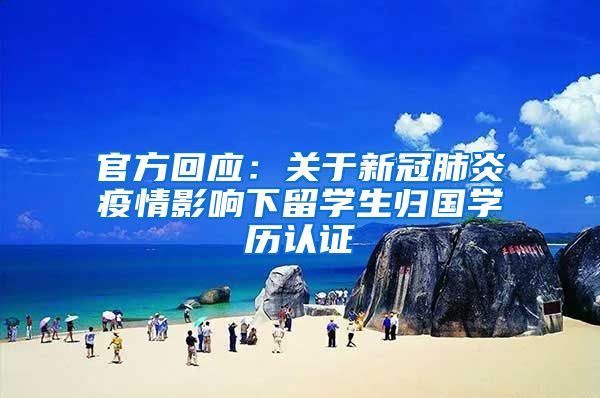 官方回应：关于新冠肺炎疫情影响下留学生归国学历认证