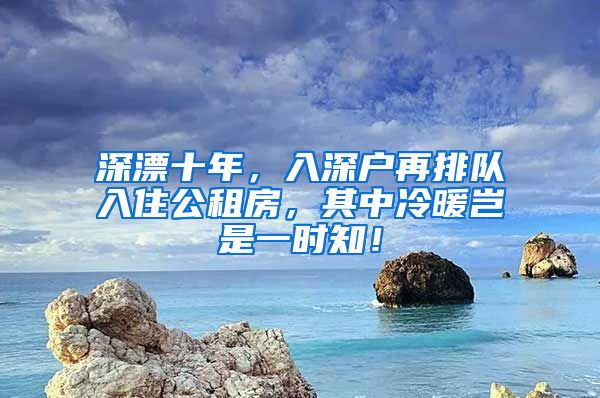 深漂十年，入深户再排队入住公租房，其中冷暖岂是一时知！
