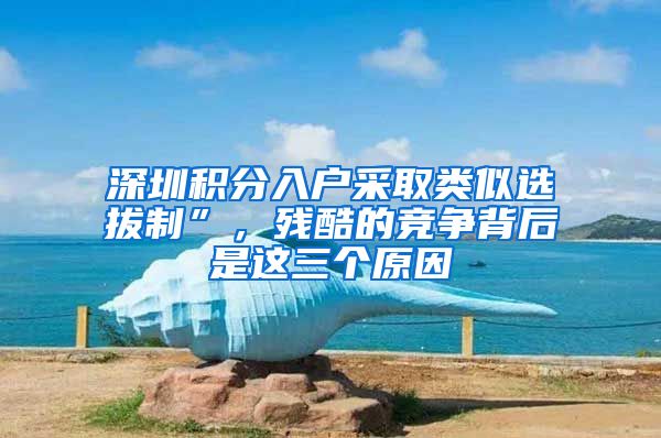 深圳积分入户采取类似选拔制”，残酷的竞争背后是这三个原因