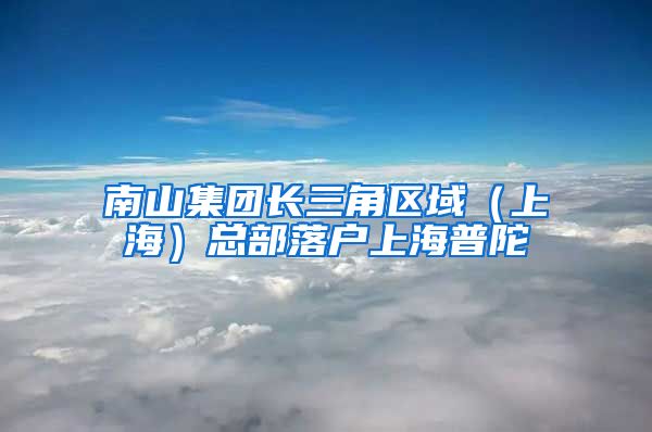 南山集团长三角区域(上海)总部落户上海普陀
