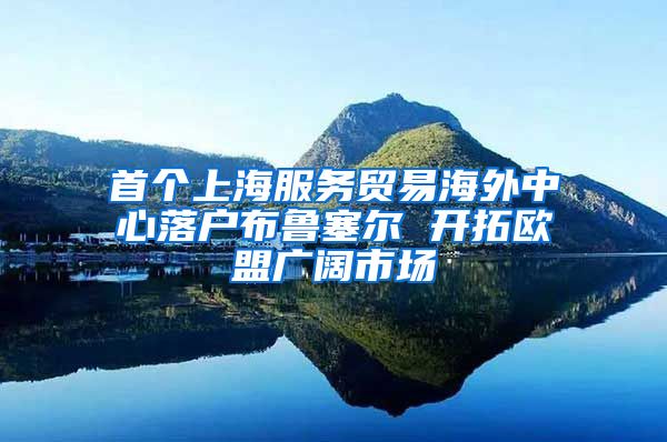 首个上海服务贸易海外中心落户布鲁塞尔 开拓欧盟广阔市场
