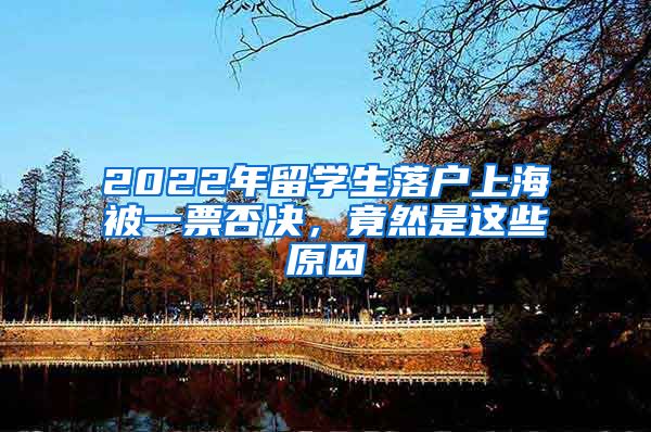 2022年留学生落户上海被一票否决,竟然是这些原因
