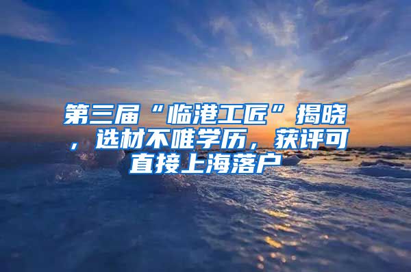 第三届“临港工匠”揭晓，选材不唯学历，获评可直接上海落户