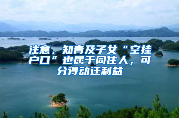 注意,知青及子女“空挂户口”也属于同住人,可分得动迁利益
