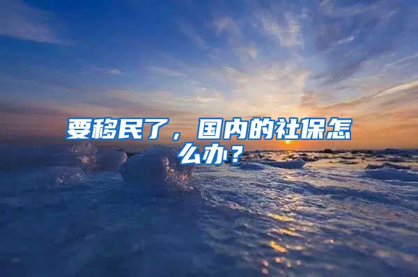 要移民了，国内的社保怎么办？