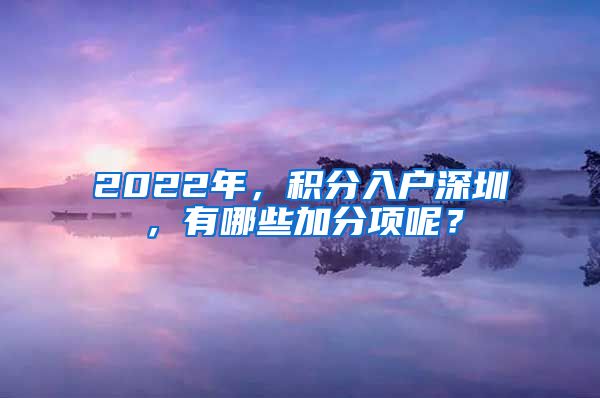 2022年，积分入户深圳，有哪些加分项呢？