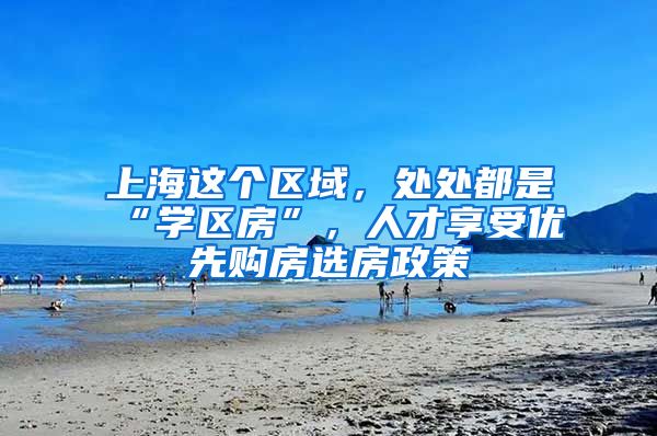 上海这个区域，处处都是“学区房”，人才享受优先购房选房政策