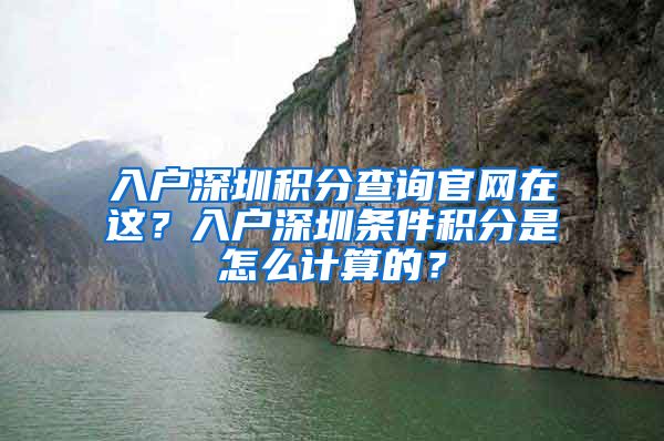 入户深圳积分查询官网在这？入户深圳条件积分是怎么计算的？