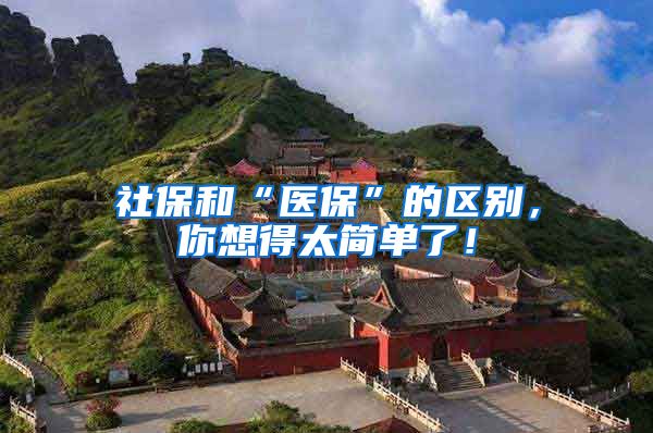 社保和“医保”的区别，你想得太简单了！