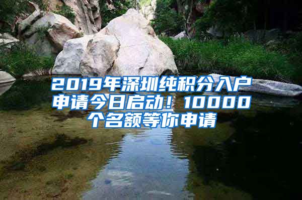 2019年深圳纯积分入户申请今日启动！10000个名额等你申请