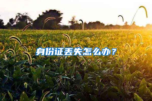 身份证丢失怎么办？