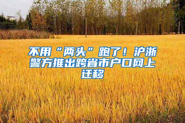 不用“两头”跑了！沪浙警方推出跨省市户口网上迁移