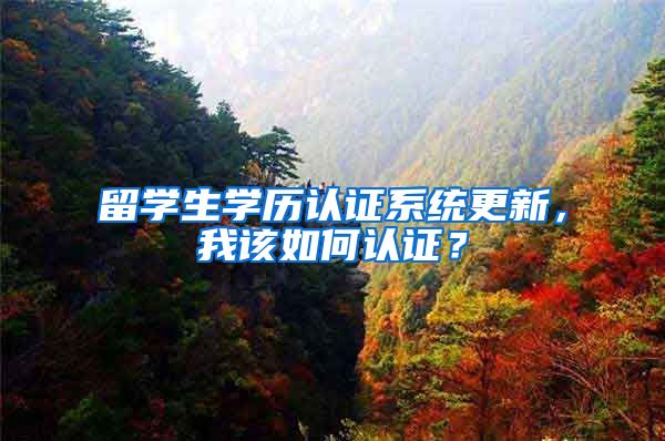 留学生学历认证系统更新，我该如何认证？