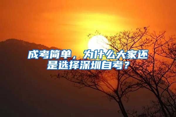 成考简单，为什么大家还是选择深圳自考？
