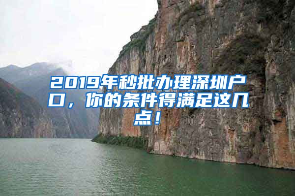 2019年秒批办理深圳户口，你的条件得满足这几点！