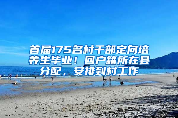 首届175名村干部定向培养生毕业！回户籍所在县分配，安排到村工作