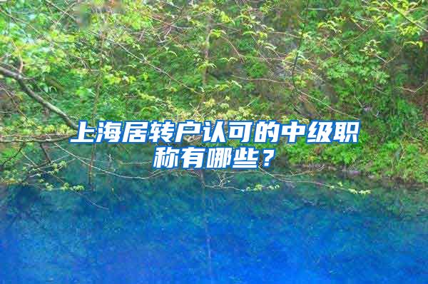 上海居转户认可的中级职称有哪些?