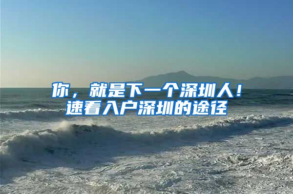 你,就是下一个深圳人!速看入户深圳的途径
