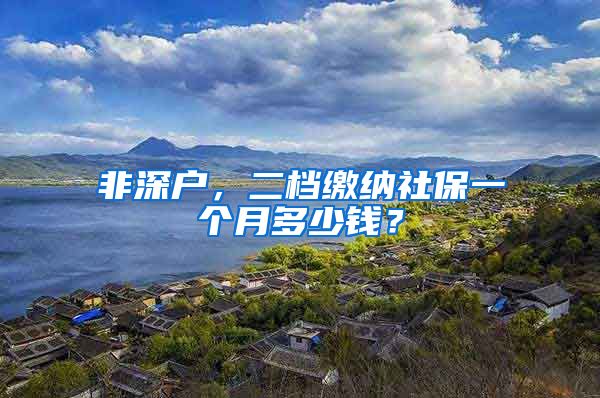 非深户，二档缴纳社保一个月多少钱？