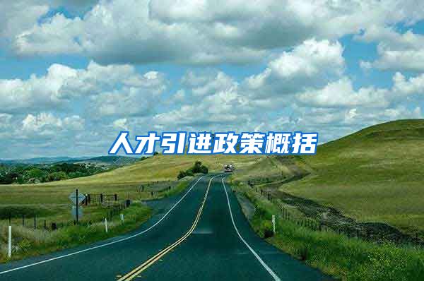 人才引进政策概括