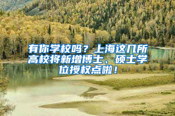 有你学校吗?上海这几所高校将新增博士、硕士学位授权点啦!