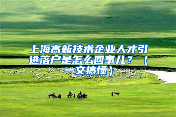 上海高新技术企业人才引进落户是怎么回事儿？（一文搞懂）