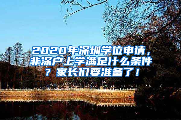 2020年深圳学位申请,非深户上学满足什么条件?家长们要准备了!