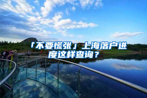 「不要慌张」上海落户进度这样查询?