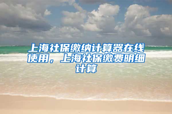上海社保缴纳计算器在线使用,上海社保缴费明细计算